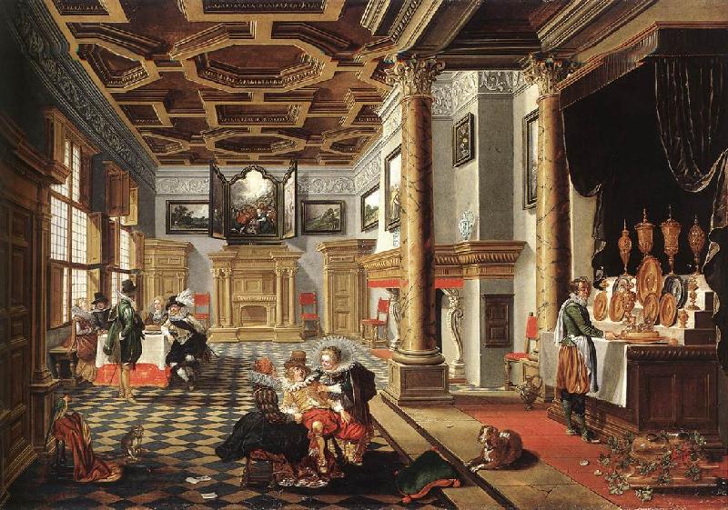 BASSEN, Bartholomeus van Renaissance Interior with Banqueters f oil painting image
